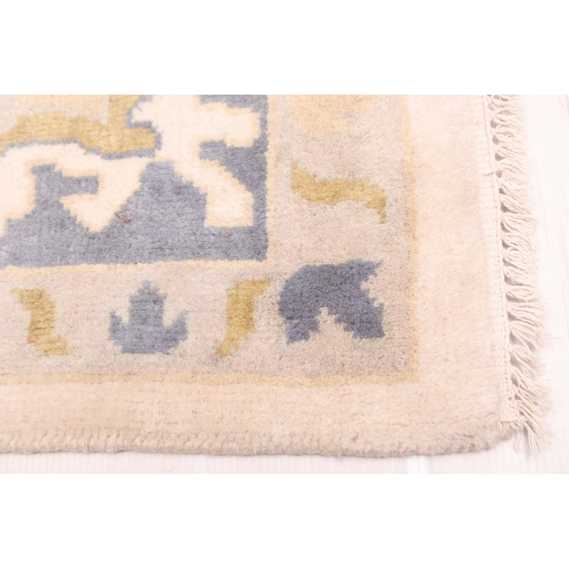 ECARPETGALLERY Hand-knotted Royal Oushak Ivory Wool Rug - 9'9 x 13'9