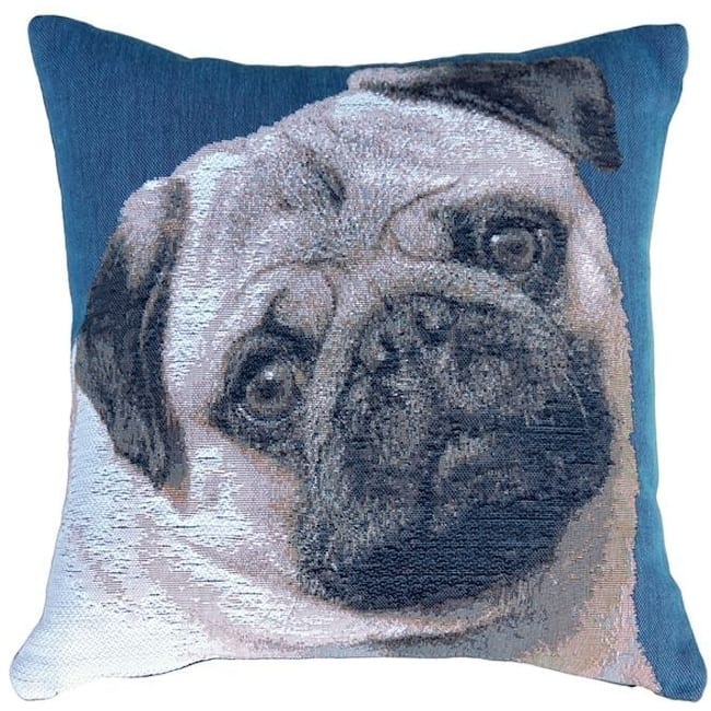 Pug French Tapestry Throw Pillow