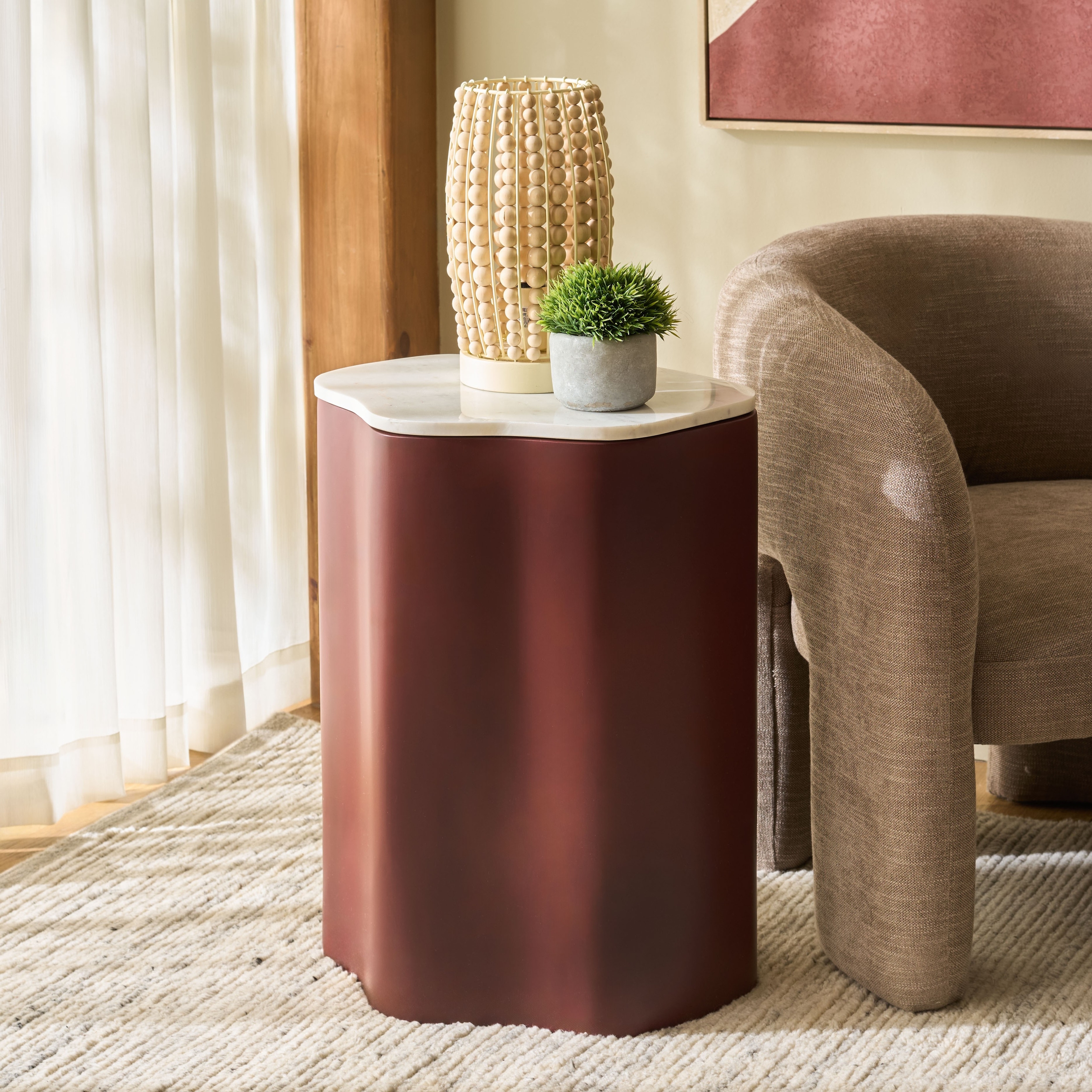 SAFAVIEH Home Kanon Accent Table, Fully Assembled - 22"W x 16"D x 25"H