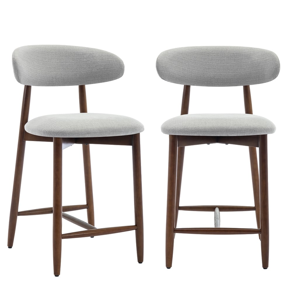 RENEWLINE Bar Stools with Backrest - Solid Wood Legs Counter Height Stools