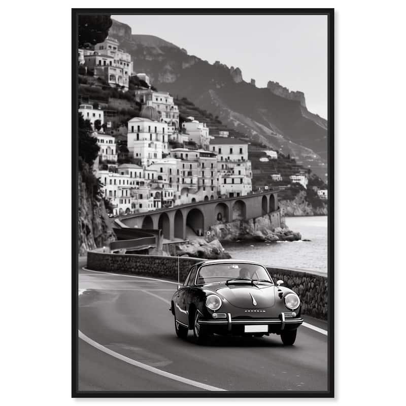Drive through the Town Canvas by Art Remedy - Black - 30" x 45"