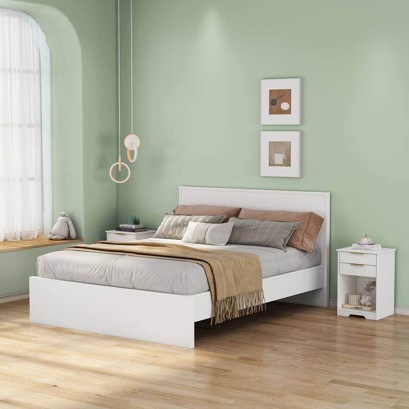 Side Table Nightstand End Table with Open Shelf, Coffee Table File Cabinet Accent Cabinet with Drawers