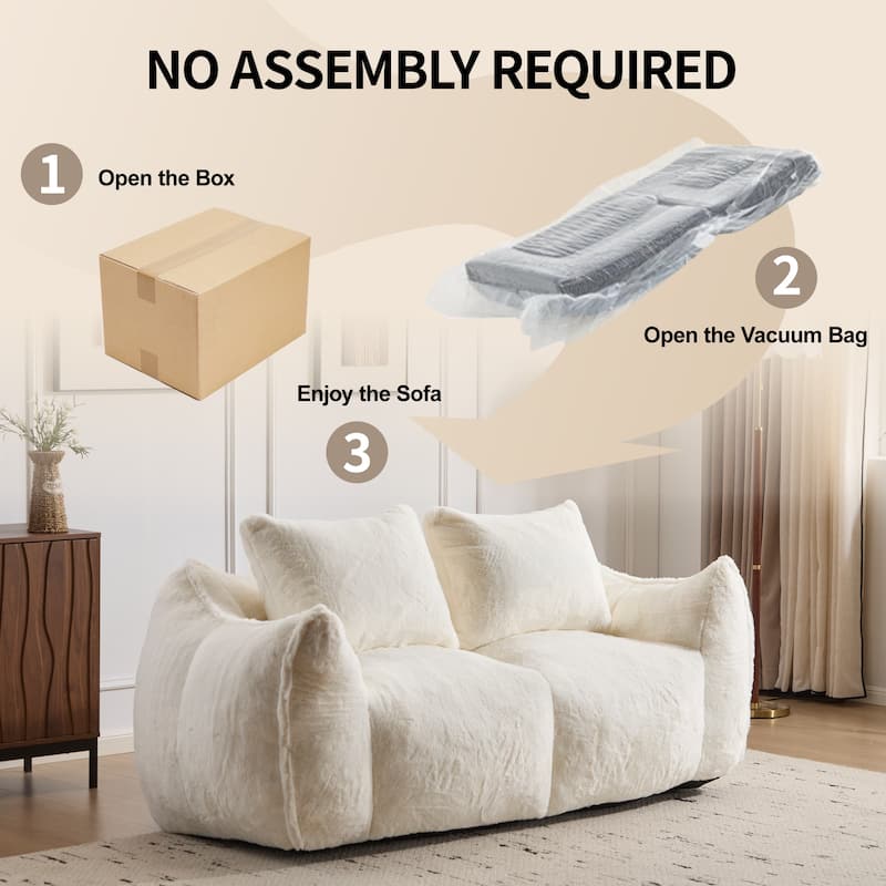 Anmytek Ultra Soft Giant Bean Bag Couch - White