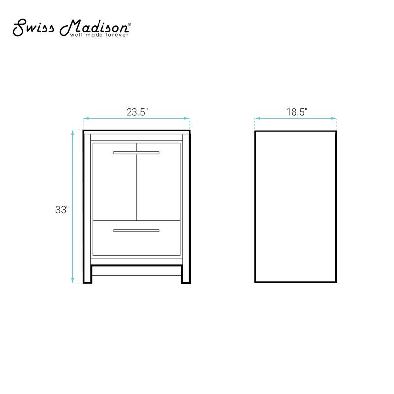 Virage 24" Freestanding Bathroom Vanity In Black Oak Without Sink Top - 24