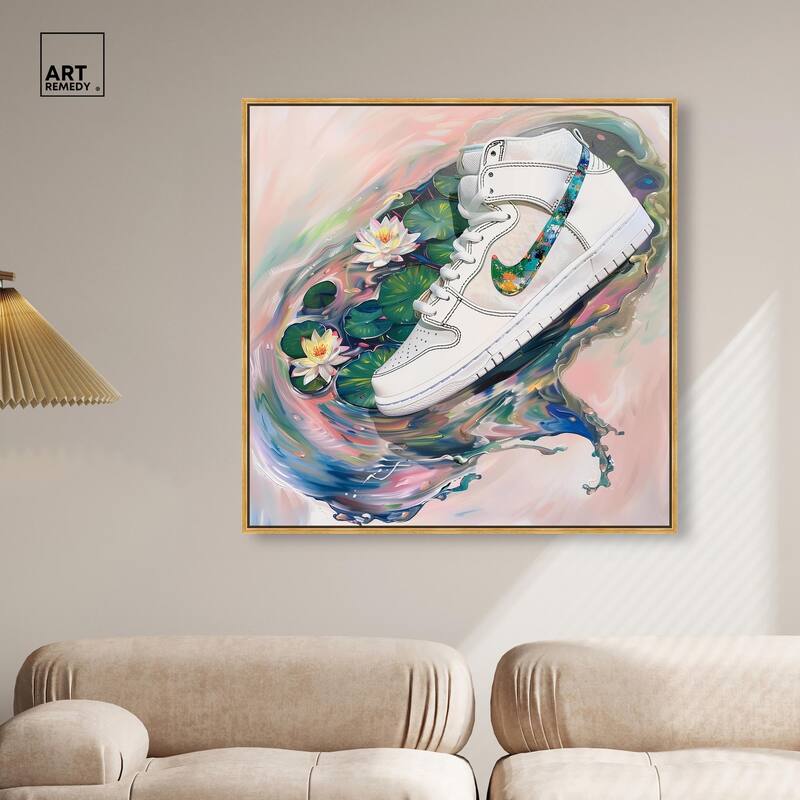 Lilypads Sneaker Splash Canvas by Art Remedy