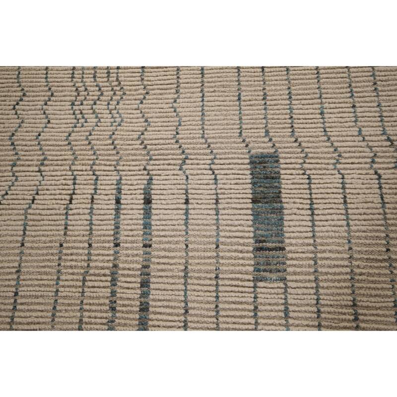 Earth Tone Moroccan Large Area Rug Hand-Knotted Oriental Wool Carpet - 11'9" x 15'3"