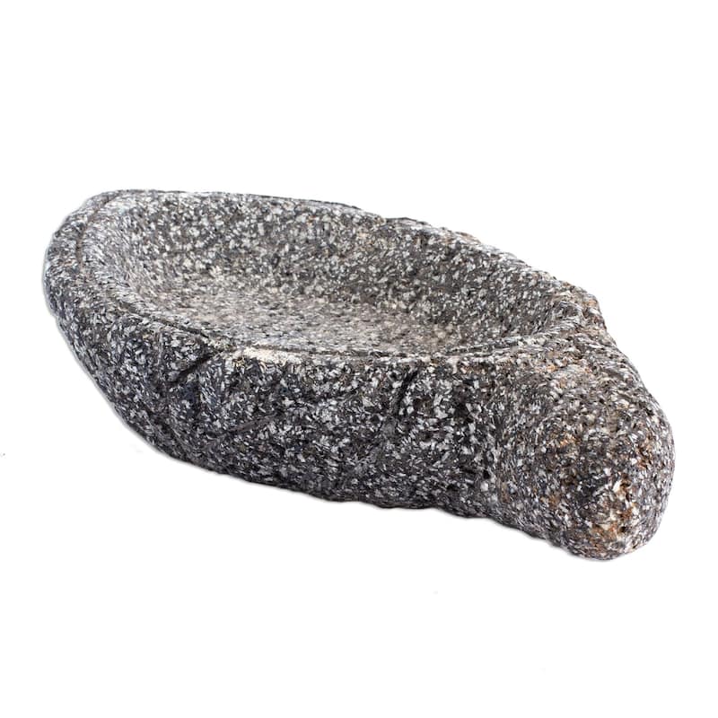 Novica Handmade Traditional Leaf Basalt Centerpiece