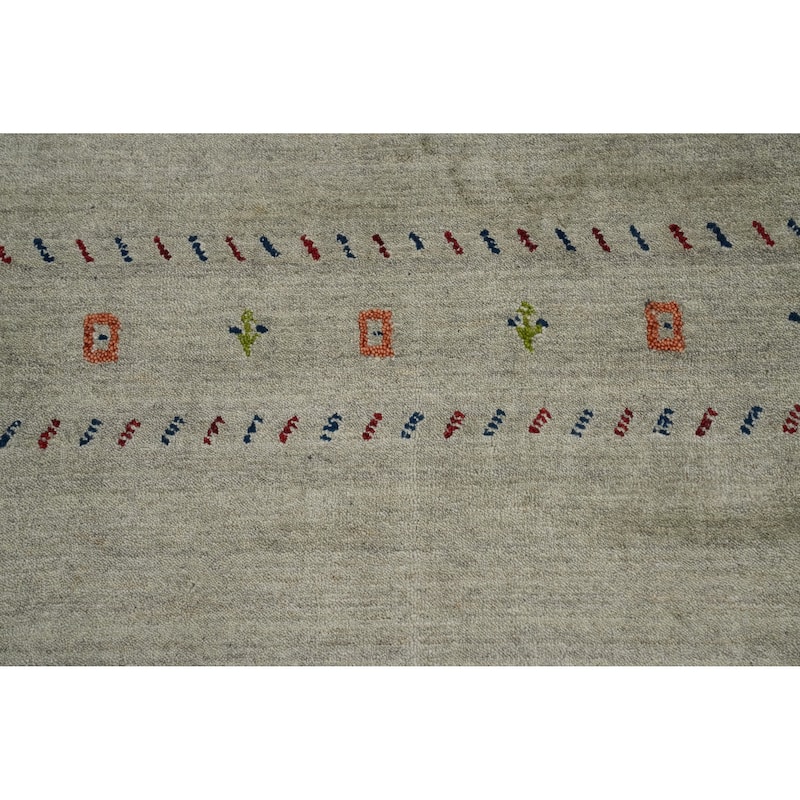 Hand Knotted Oriental 100% Wool Carpet Tribal Animal Pictorial Green Gabbeh Area Rug - 11' 11'' X 11' 10''