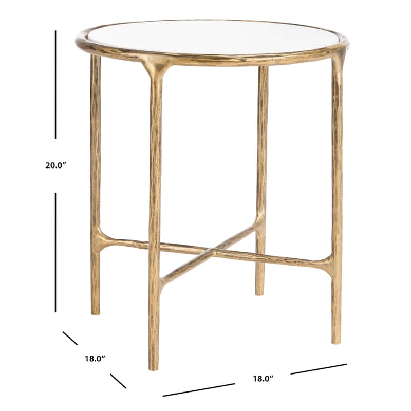 SAFAVIEH Couture Saliha Forged Metal Round End Table - 18" W x 18" L x 20" H - 18"W x 18"D x 20"H