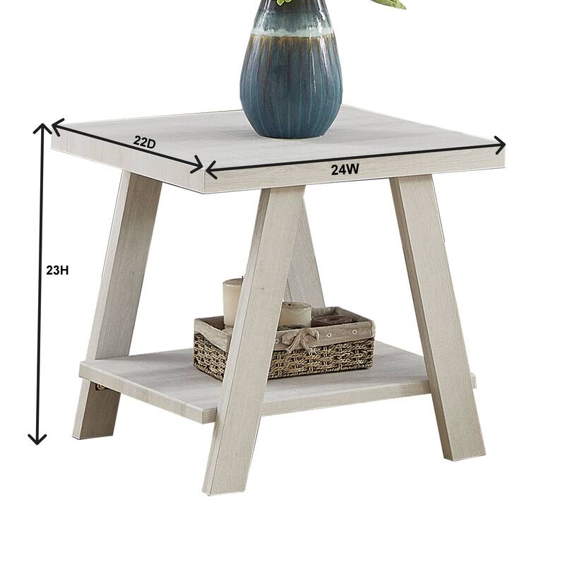 Contemporary Wood Shelf Side Table