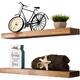 Rustic Wooden Floating Wall Shelves (Set of 2)