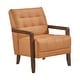 preview thumbnail 26 of 71, Leland Leather Match Accent Chair Orange