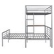 preview thumbnail 18 of 35, Twin Size Loft Bed & Full Size Platform Bed Set, Metal Bunk Bed Frame with Built-in Curved MDF Desk, Ladder and Safety Guardrail