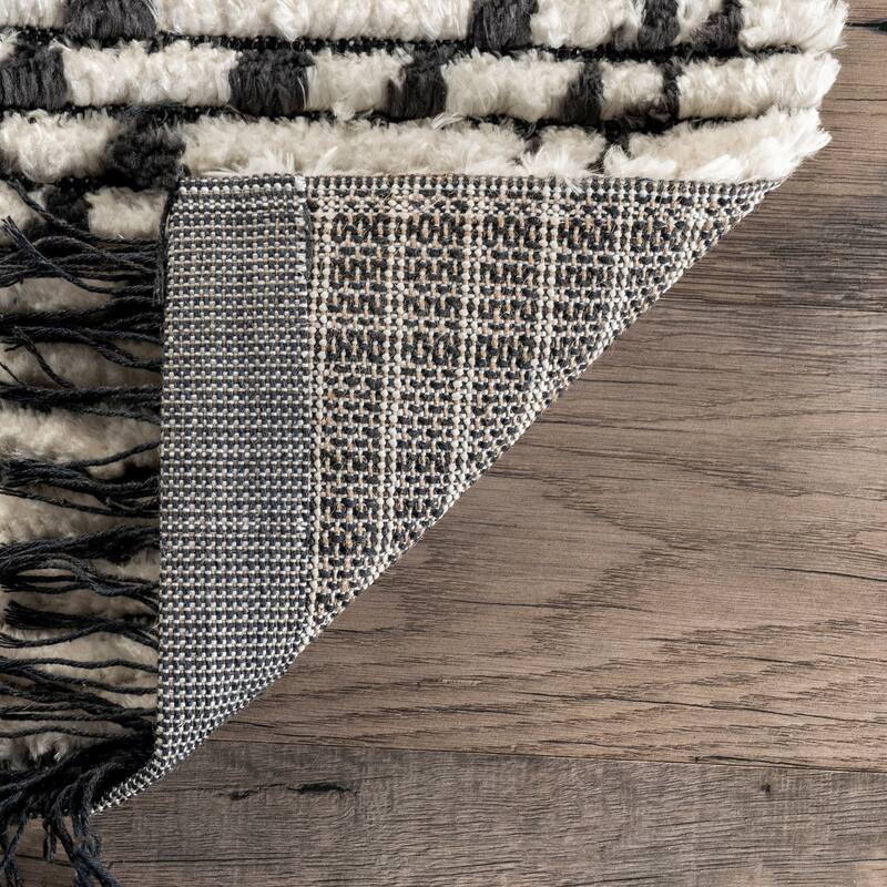 Nuloom Jaycee Abstract Soft Shaggy Textured Fringe Area Rug