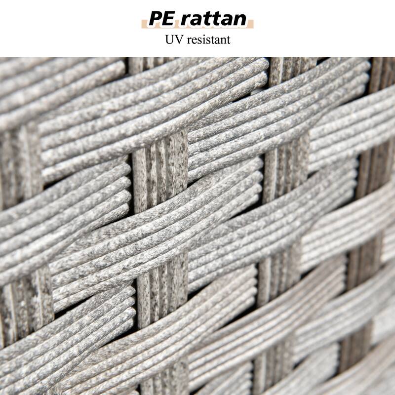 HOOOWOOO 3-piece Patio Rattan Outdoor Furniture Swivel Chair Set