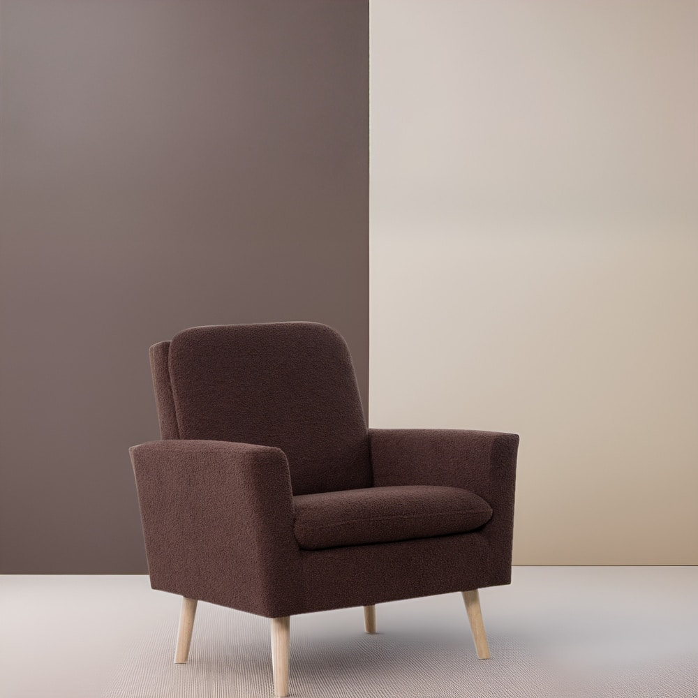 Mid-century Modern Chair Durable Wood frame Accent Chairs for Living Room Reading Chair with armrest