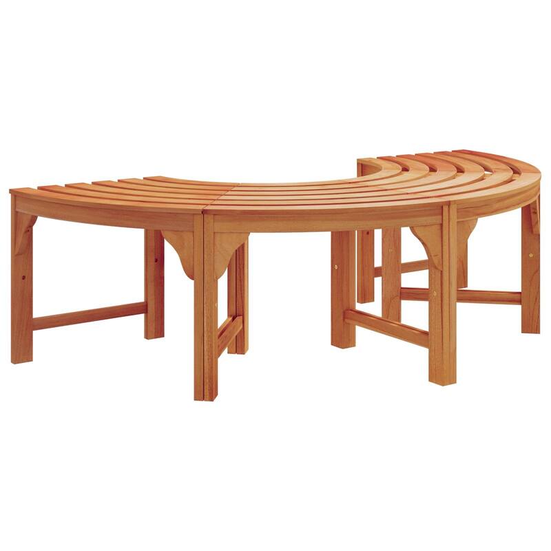 vidaXL Tree Bench Outdoor Patio Wooden Bench for Backyard Porch Park Wood