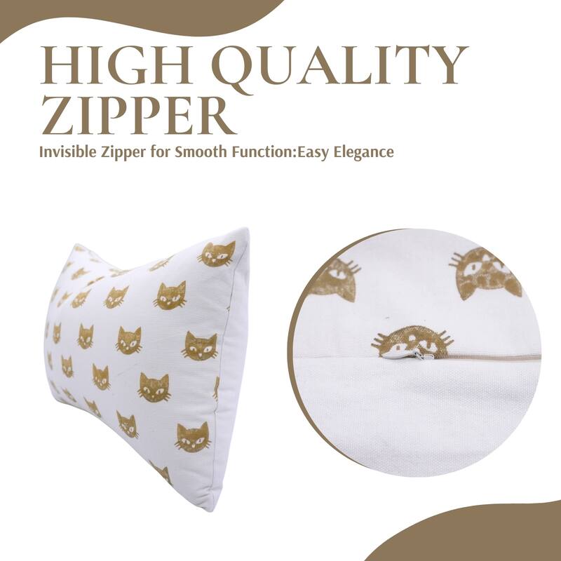 Fabdivine Handmade Block Print Cotton Green Pillow Cover, Pumpkin