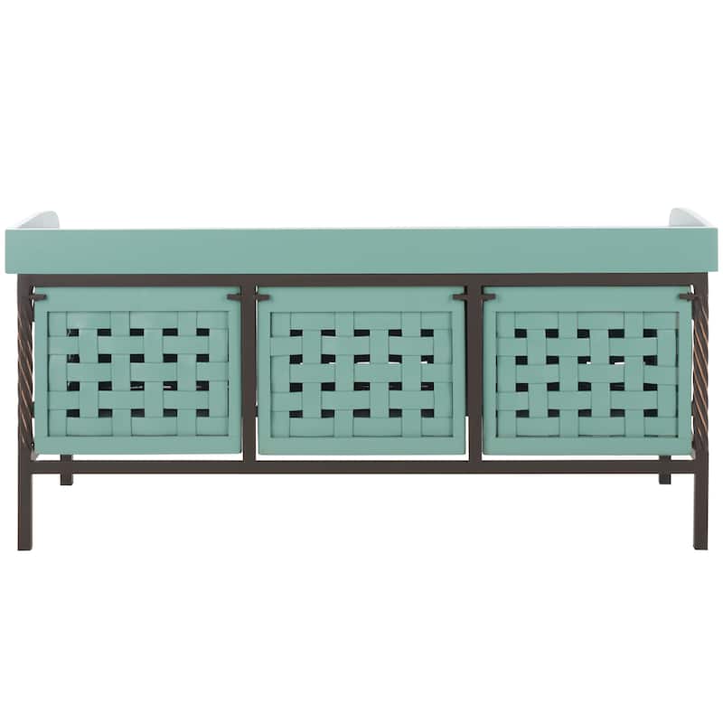 SAFAVIEH Toshie Honey Oak Storage Bench - 42.5" x 15.5" x 20" - 43Wx16Dx20H