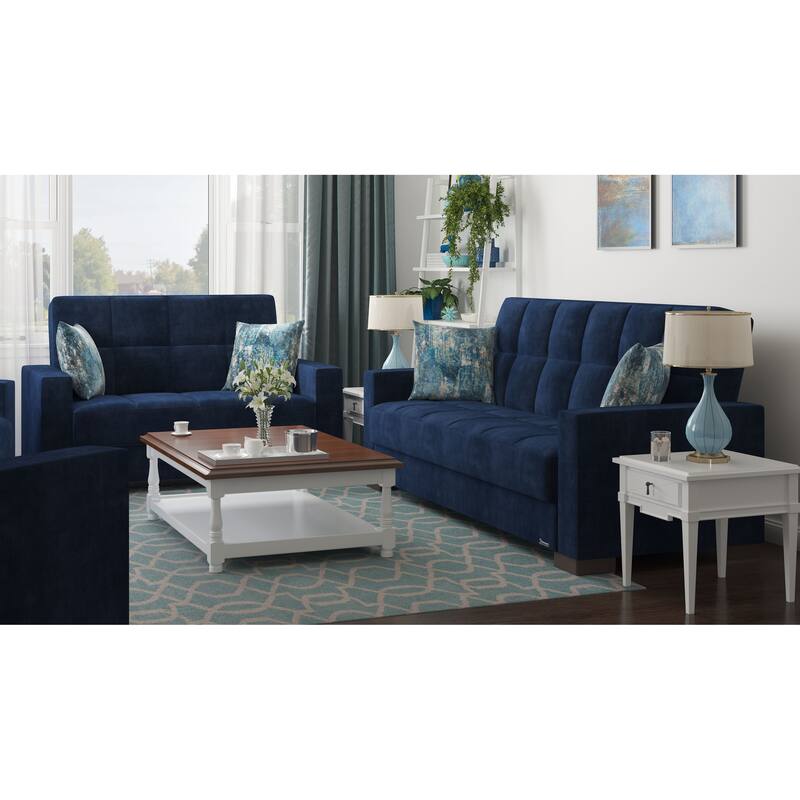 Collection Upholstered Convertible Loveseat With Storage