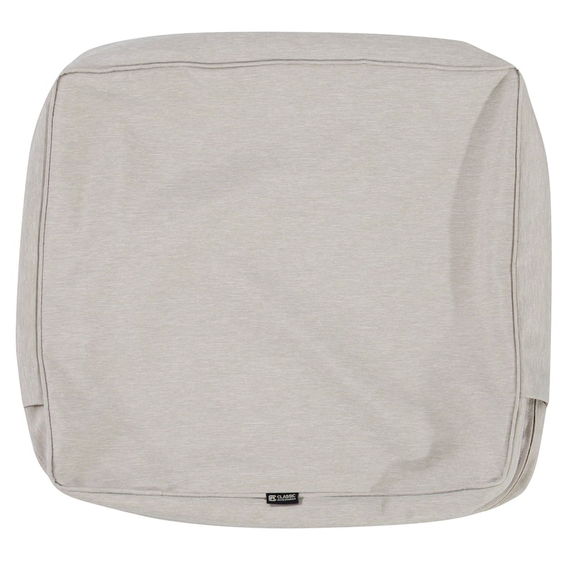 Classic Accessories Montlake Water-resistant Cushion Slip Cover - 25"W x 18"H x 4"Thick - Heather Grey