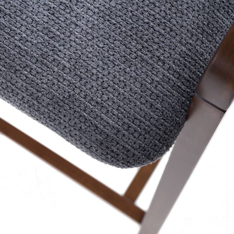 Modrest Vougler Modern Grey Fabric & Walnut Counter Chair (Set of 2)