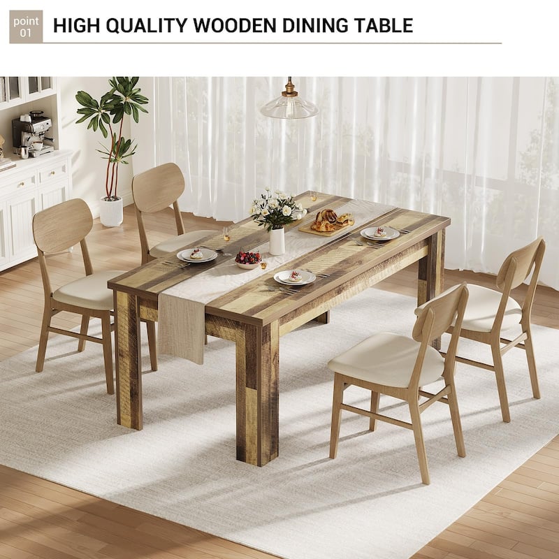 63 Inch Dining Table, Rectangular Dining Table for Kitchen