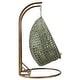 preview thumbnail 27 of 128, LeisureMod Modern 2-Person Egg Hanging Swing Chair with Beige Wicker, Oxford Fabric Cover, Patio Hammock Lounger and Cushions