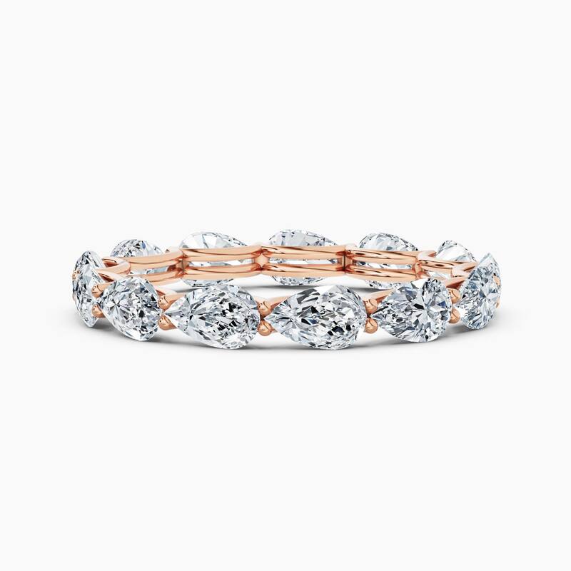 Auriya 14k Gold Pear East-West Lab Grown Diamond Eternity Band 1.70 - 6.75 ct. tw. (F-G, VS) - 3.25 ct. wt. - 7 - Rose