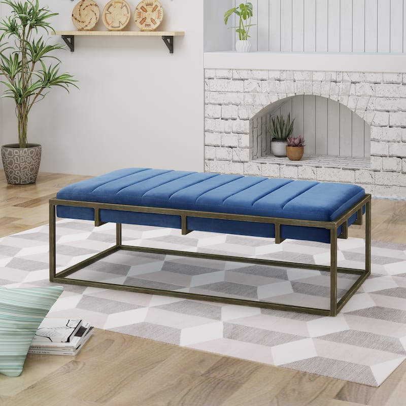 Magdalene Velvet Ottoman Bench by Christopher Knight Home