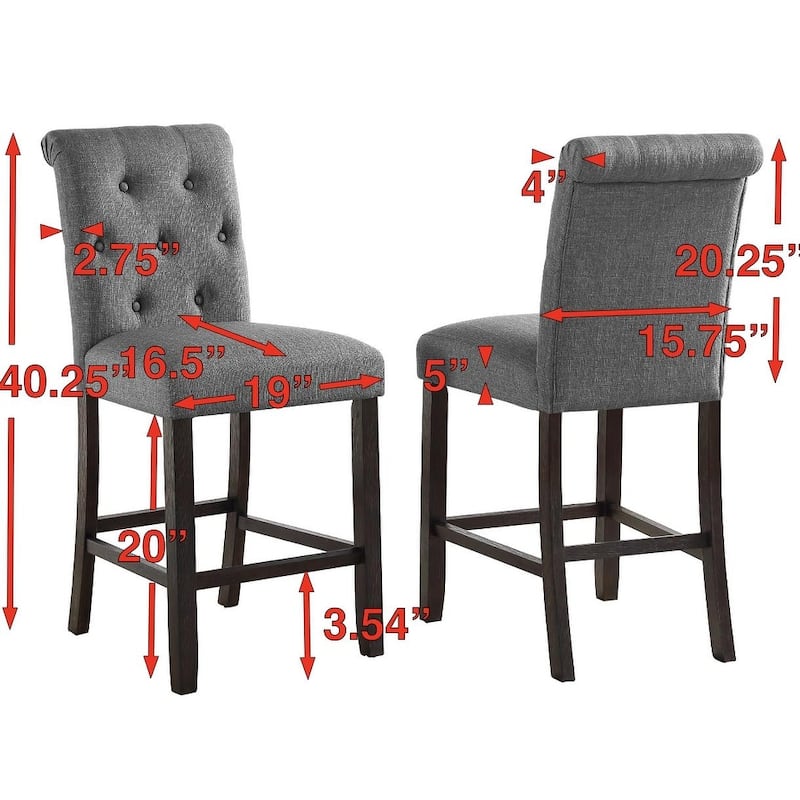 Roundhill Furniture Leviton Counter Height Antique Black Finished Wood 5-piece Dining Set