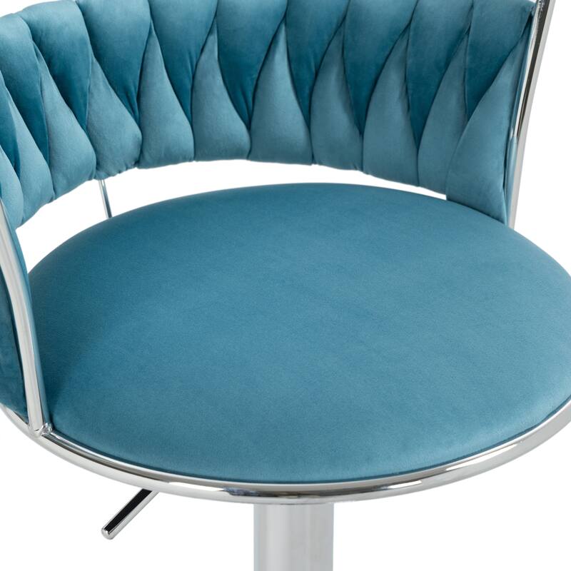 Modern Velvet 26" Adjustable Swivel Bar Stools (Set of 4)