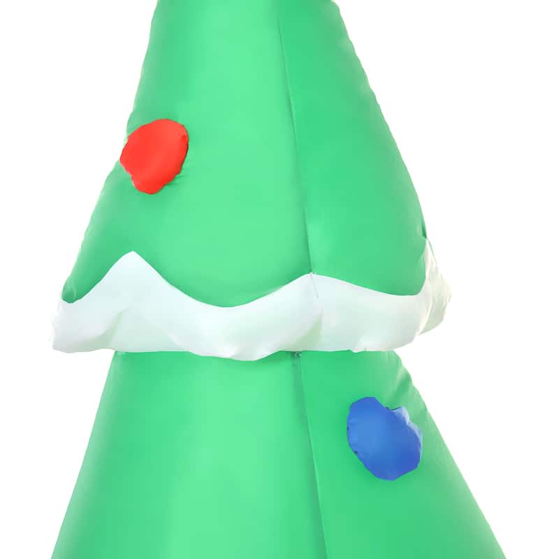 HOMCOM 7.5 ft. Santa Inflatable Christmas Decoration with Fire Truck, Fun Holiday Decor, Large Christmas Decoration