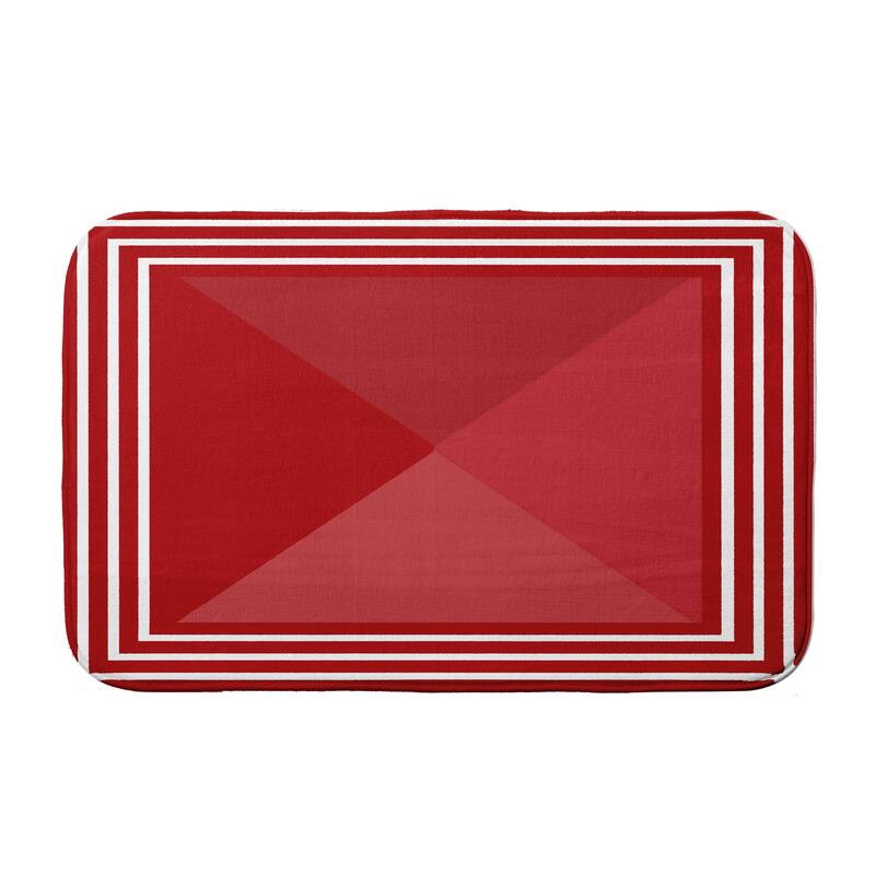Nautical Angles Bath Mat - 17 x 24 - Red