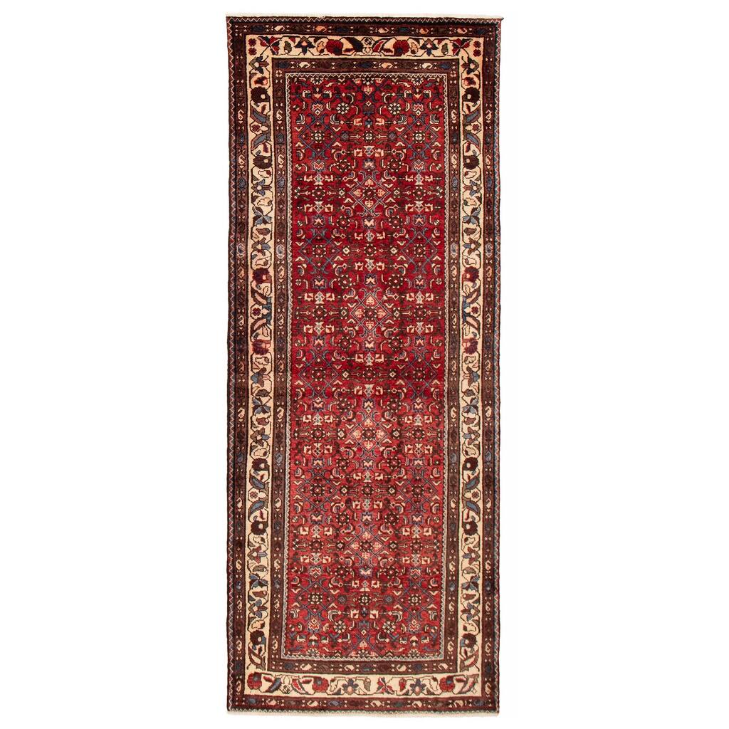 ECARPETGALLERY Hand-knotted Andelz Red Wool Rug - 3'9 x 9'10