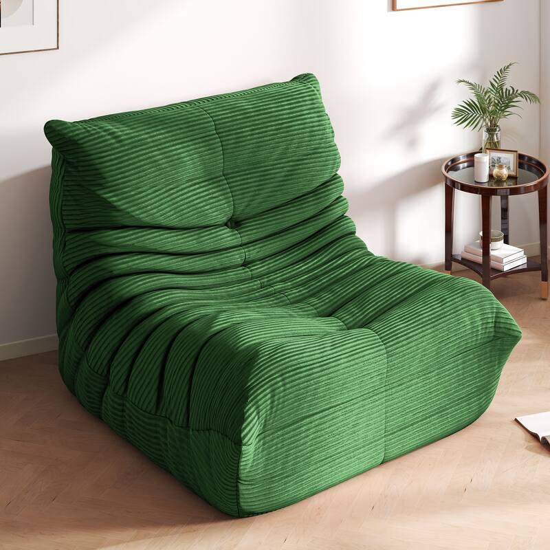 Moasis Cordury Fireside Bean Bag Chairs with Memory Foam for Adults - Green