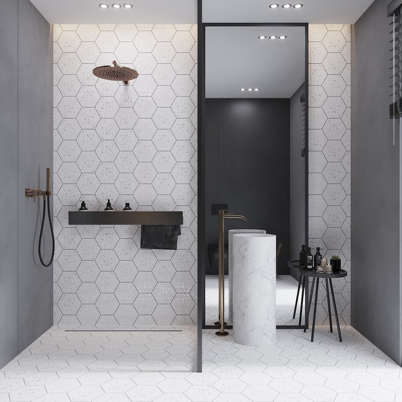 Apollo tile 8" x 9" Terra Mia Matte White Porcelain Tile (9.93 sq ft/case) - 25 Pack