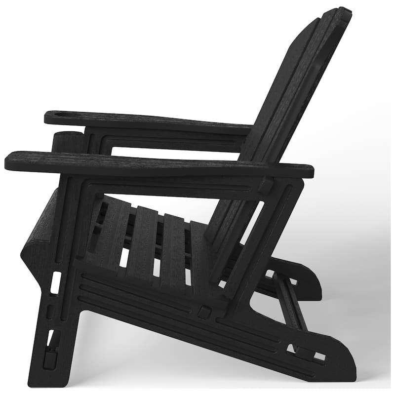 Polytrends Coastline Outdoor Poly Adirondack Chair with Cup Holder (Set of 2)