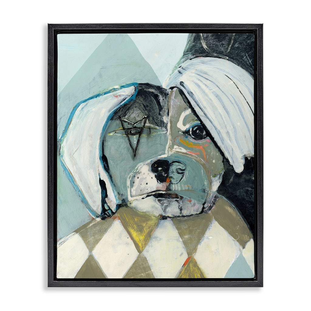 Stupell Abstract Dog Face Portrait Framed Floater Canvas Wall Art Design By Stacy Milrany