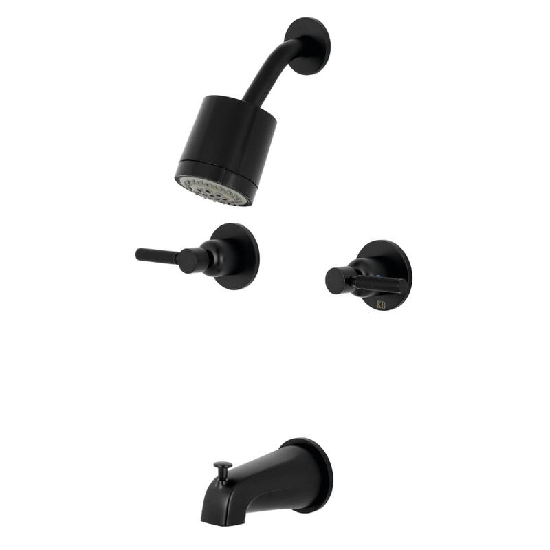 Kingston Brass Kaiser Tub and Shower Trim Package with 1.8 GPM Multi - Matte Black