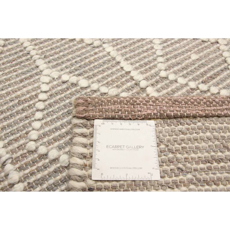 ECARPETGALLERY Braid weave Sienna Grey Wool Rug - 5'0 x 8'1