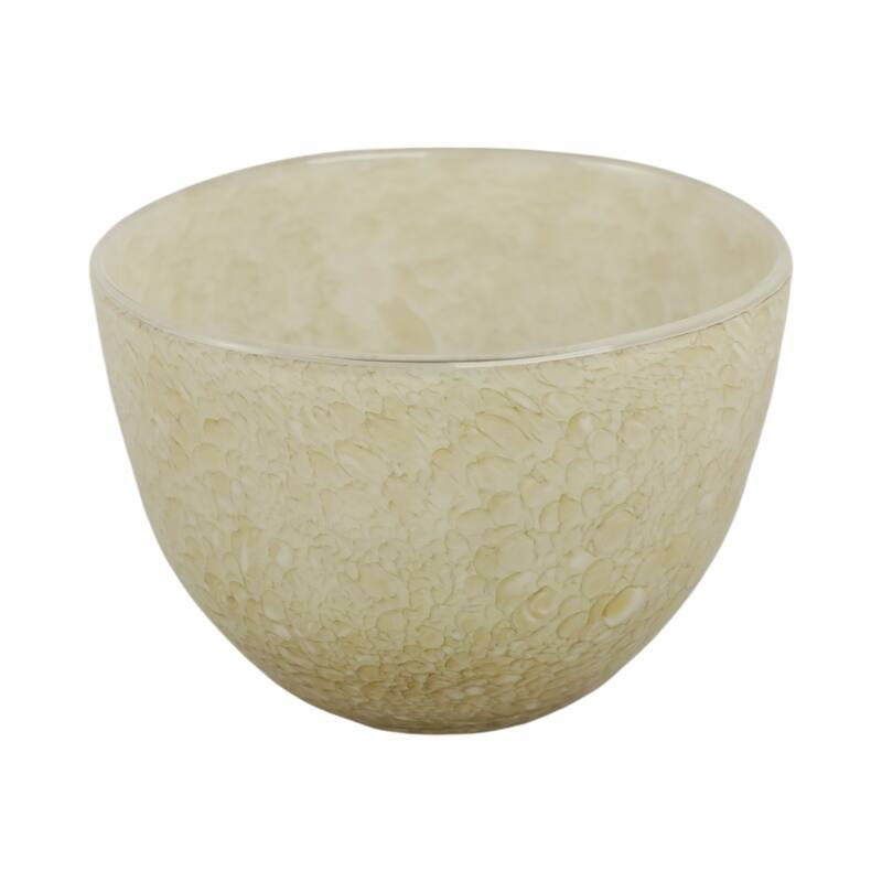 Glass Decorative Bowl Modern Glam Textured Sleek Curved Design - 9" x 9" x 6"