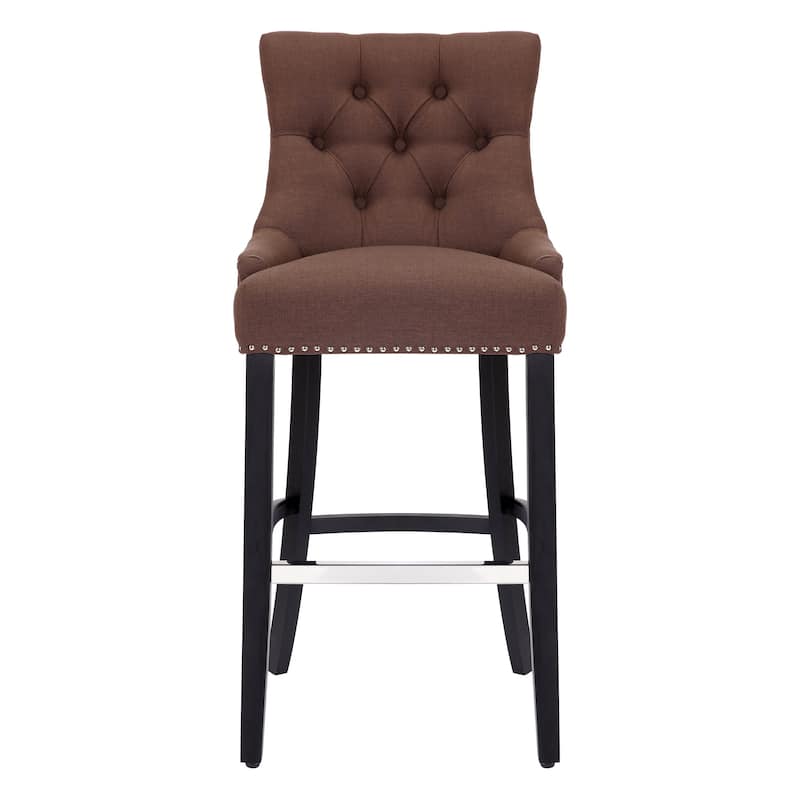 Carter 29" Linen Fabric Tufted Upholstered BarStool - N/A