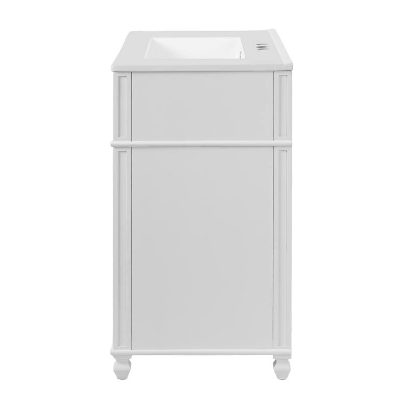 Roomfitters 30 Inch Bathroom Vanity with Ceramic Sink Basin, Soft Close Storage Cabinet & Door Organizer