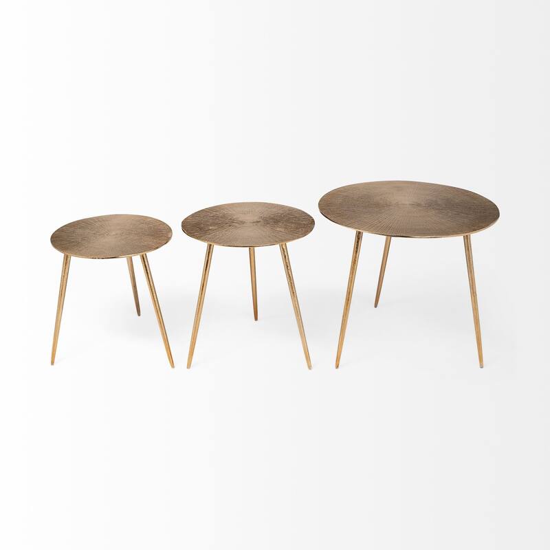 Reva Gold Cast Aluminum Round Accent Table
