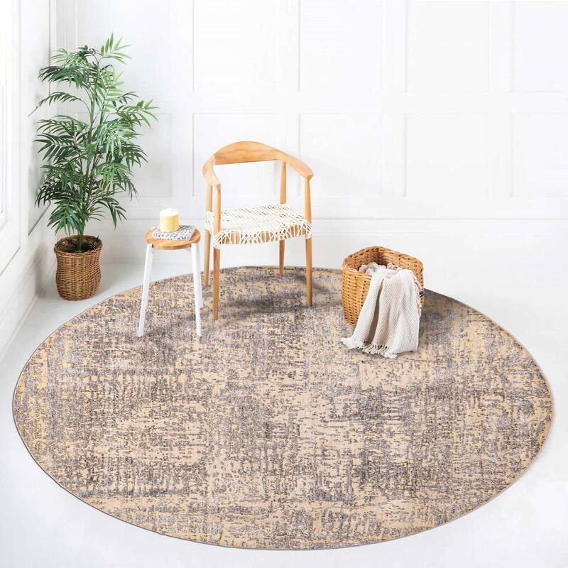 ECARPETGALLERY Hand-knotted Legacy Cream, Grey Silk, Wool Rug - 8'0 x 8'0