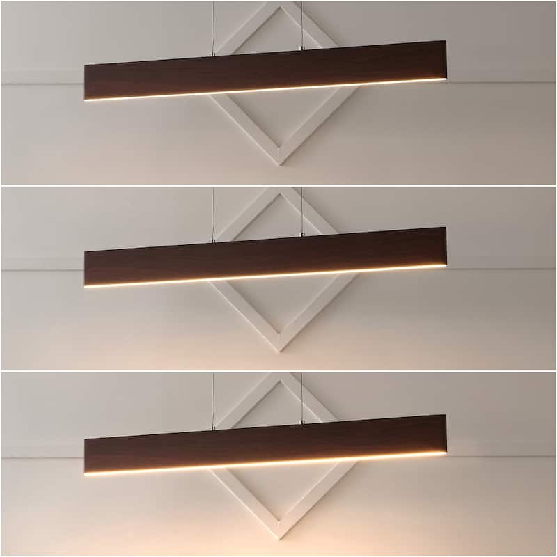 Julian 40" Dimmable Adjustable Integrated LED Metal Linear Pendant, by JONATHAN Y