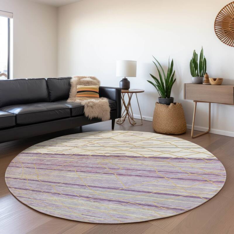 Premium Washable Super Soft Modern Himalaya Mayfield Rug - 8' x 8' - Purple