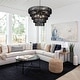 preview thumbnail 17 of 17, Dimmable 8-Light Hand-Woven Rattan Tiered Chandelier