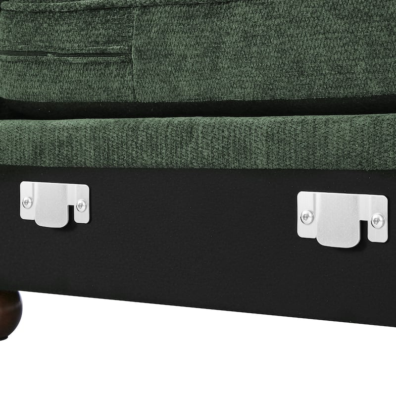 90.6 Inch 3-Seater Sofa Couch with 6 Pillows, Chenille Upholstered Living Room Sofa for Living Room Bedroom Apartment in White